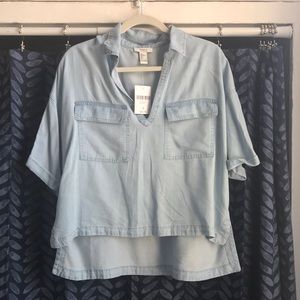 NWT! Forever 21 flowy chambray top!